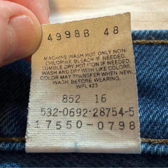 Vintage 90s‎ Levi's Blue Tab Women's 11 31x29 High Rise Tapered Leg Indigo Wash - Picture 4 of 5